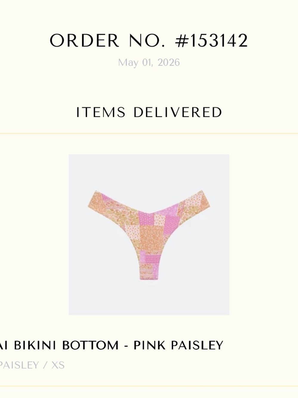 Elysiian XS Pink Paisley Bikini Bottom